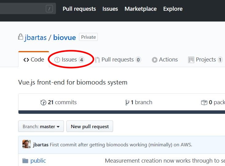 github issues tab